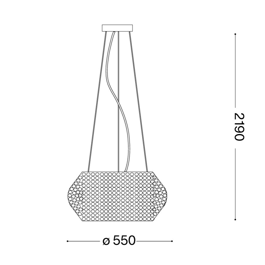 Ideal Lux - Kristály csillár zsinóron PASHA 10xE14/40W/230V átm. 55 cm arany