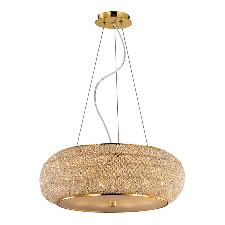 Ideal Lux - Kristály csillár zsinóron PASHA 14xE14/40W/230V átm. 65 cm arany