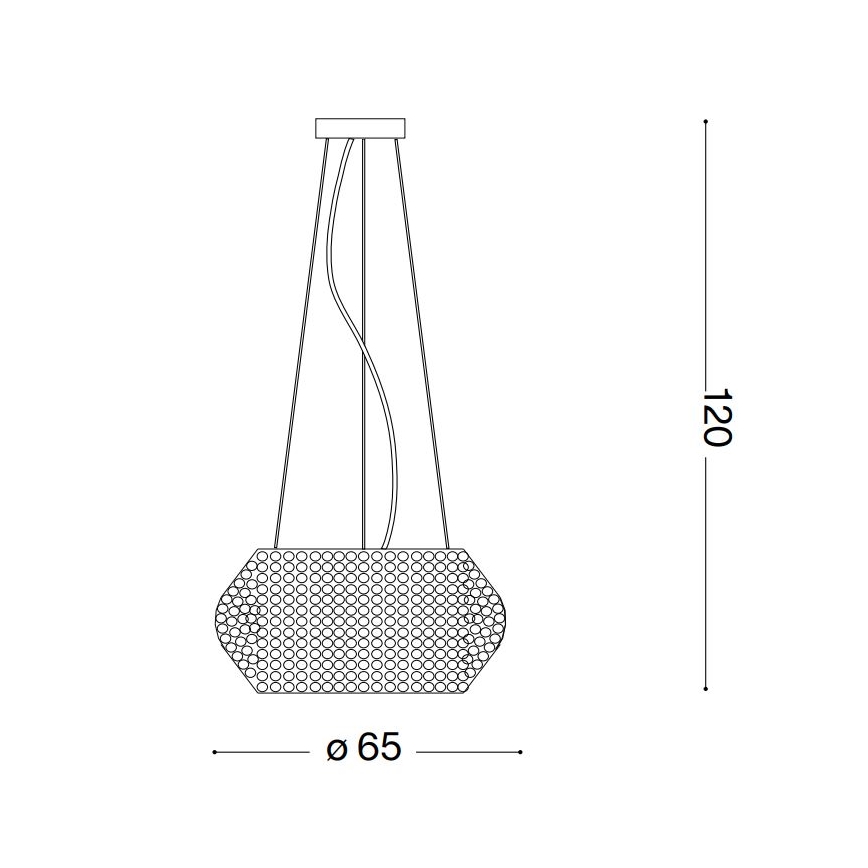 Ideal Lux - Kristály csillár zsinóron PASHA 14xE14/40W/230V átm. 65 cm arany
