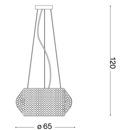 Ideal Lux - Kristály csillár zsinóron PASHA 14xE14/40W/230V átm. 65 cm fényezett króm