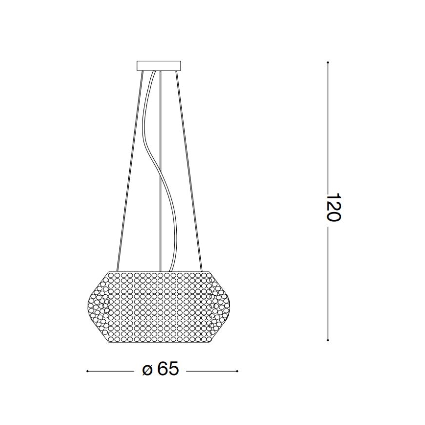 Ideal Lux - Kristály csillár zsinóron PASHA 14xE14/40W/230V átm. 65 cm fényezett króm