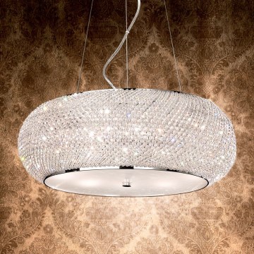 Ideal Lux - Kristály csillár zsinóron PASHA 6xE14/40W/230V átm. 40 cm fényezett króm