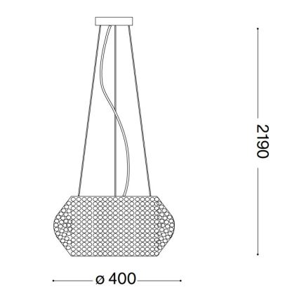 Ideal Lux - Kristály csillár zsinóron PASHA 6xE14/40W/230V átm. 40 cm arany