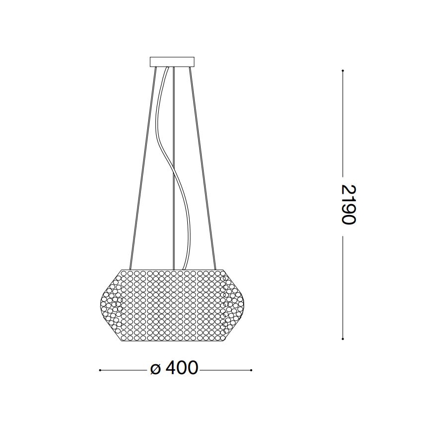 Ideal Lux - Kristály csillár zsinóron PASHA 6xE14/40W/230V átm. 40 cm arany
