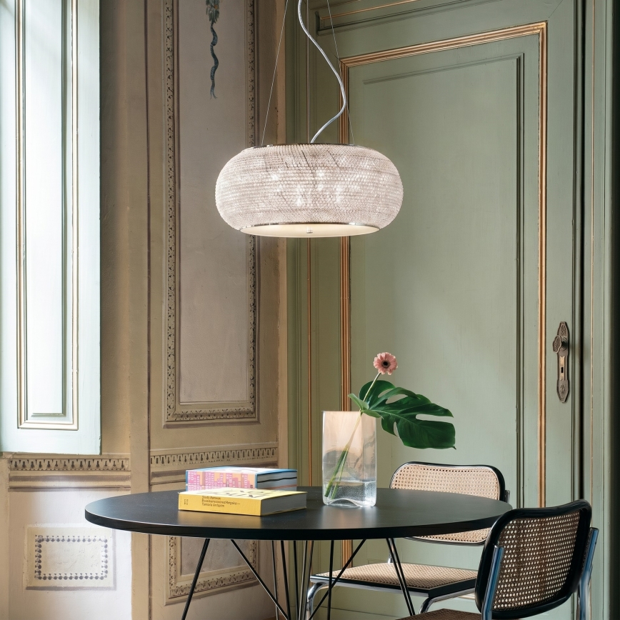 Ideal Lux - Kristály csillár zsinóron PASHA 6xE14/40W/230V átm. 40 cm arany