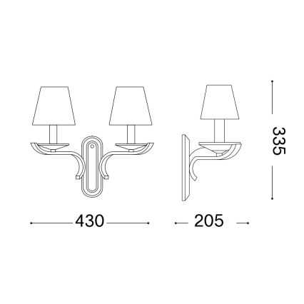 Ideal Lux - kristály fal lámpa PEGASO 2xE14/28W/230V arany