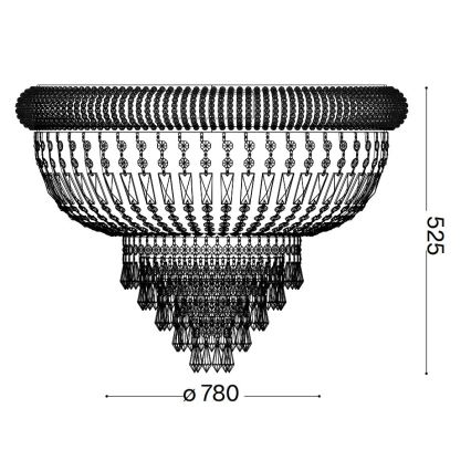 Ideal Lux - Kristály mennyezeti lámpa DUBAI 24xE14/28W/230V átm. 78 cm arany