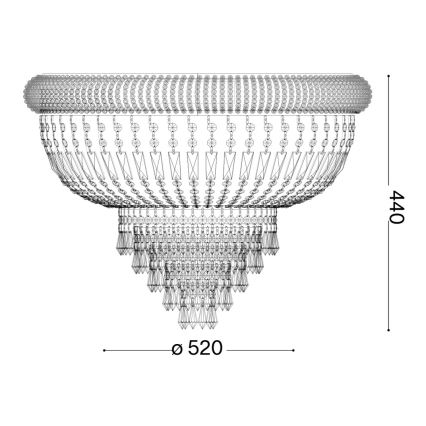 Ideal Lux - Kristály mennyezeti lámpa DUBAI 6xE14/28W/230V átm. 52 cm arany
