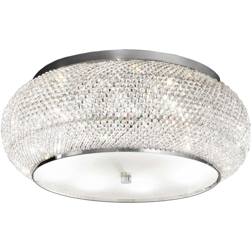 Ideal Lux - Kristály mennyezeti lámpa PASHA 10xE14/40W/230V átm. 55 fényezett króm