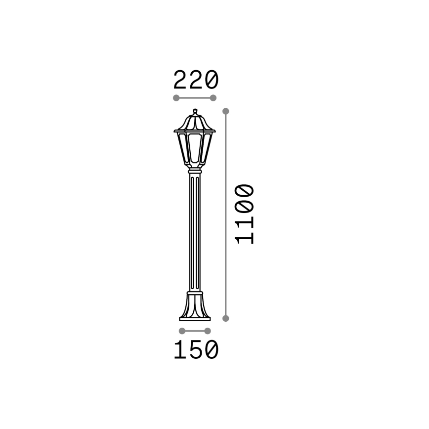 Ideal Lux - Kültéri állólámpa 1xE27/60W/230V fekete