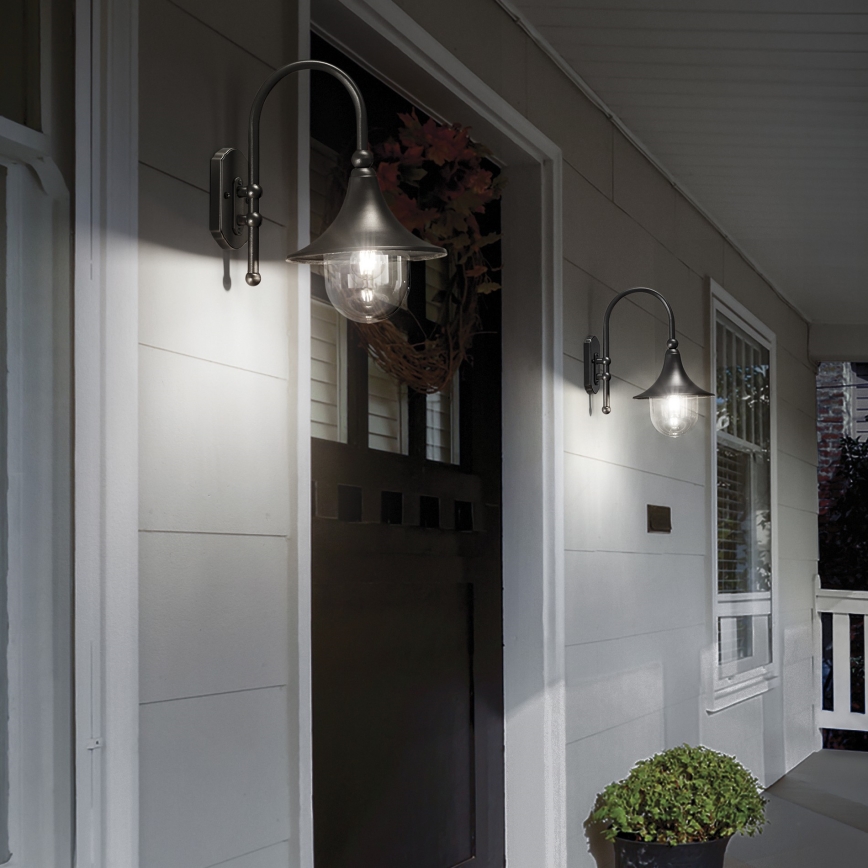 Ideal Lux - Kültéri fali lámpa CIMA 1xE27/52W/230V IP43 antracit