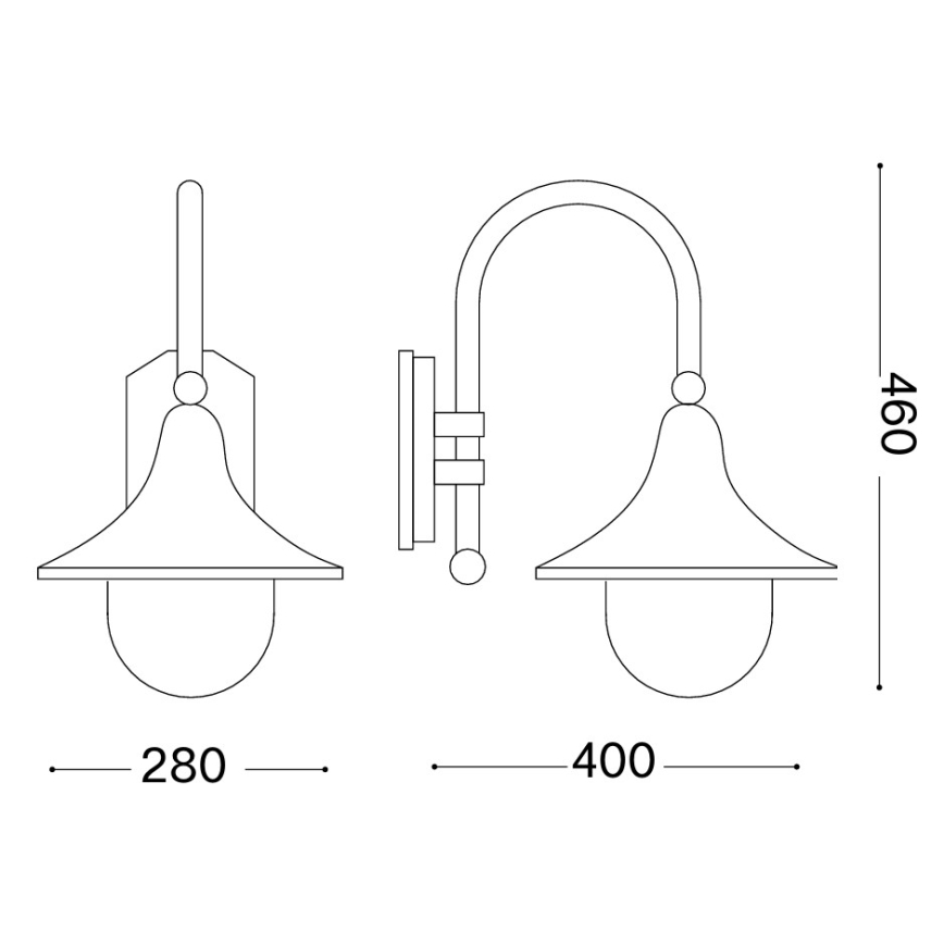 Ideal Lux - Kültéri fali lámpa CIMA 1xE27/52W/230V IP43 antracit