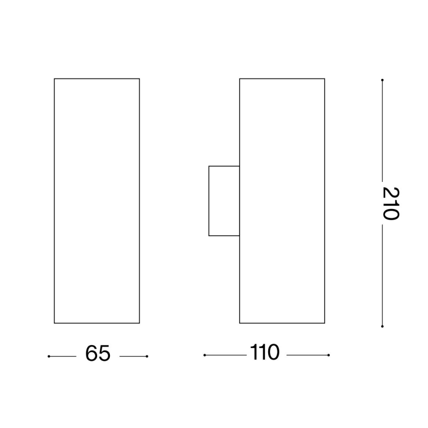 Ideal Lux - Kültéri fali lámpa GUN 2xGU10/35W/230V IP44 antracit