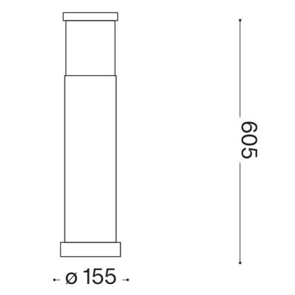 Ideal Lux - Kültéri lámpa TRONCO 1xE27/42W/230V 60 cm IP65 szürke