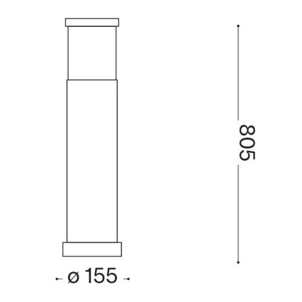 Ideal Lux - Kültéri lámpa TRONCO 1xE27/42W/230V 80 cm IP65 barna