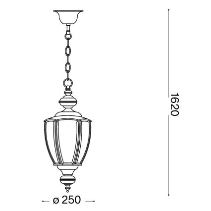 Ideal Lux - Láncos csillár 1xE27/60W/230V Ø 25 cm bronz színű