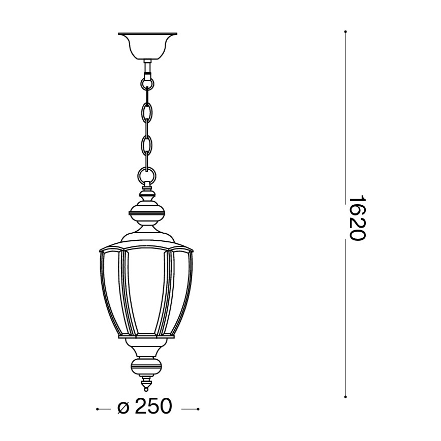 Ideal Lux - Láncos csillár 1xE27/60W/230V Ø 25 cm bronz színű