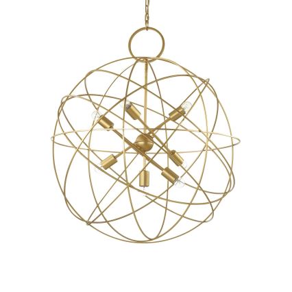 Ideal Lux - Láncos csillár KONSE 7xE27/60W/230V átm. 80 cm aranyszínű