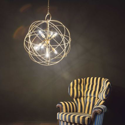 Ideal Lux - Láncos csillár KONSE 7xE27/60W/230V átm. 80 cm aranyszínű