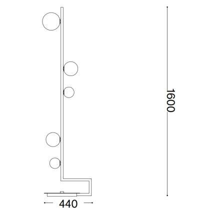 Ideal Lux - LED Állólámpa BIRDS 5xG9/3W/230V fekete/arany