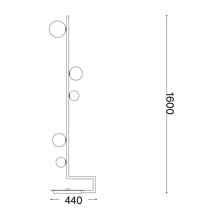 Ideal Lux - LED Állólámpa BIRDS 5xG9/3W/230V fekete/arany