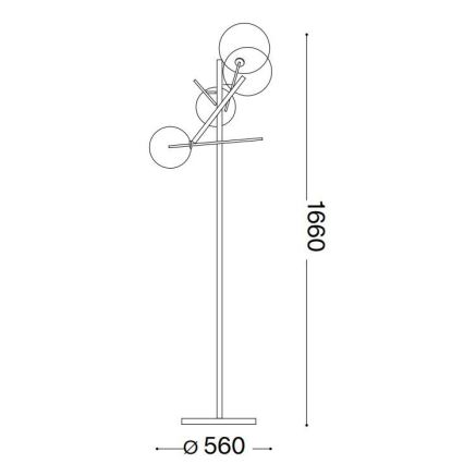 Ideal Lux - LED Állólámpa EQUINOXE 4xG4/2W/230V fényezett króm/átlátszó