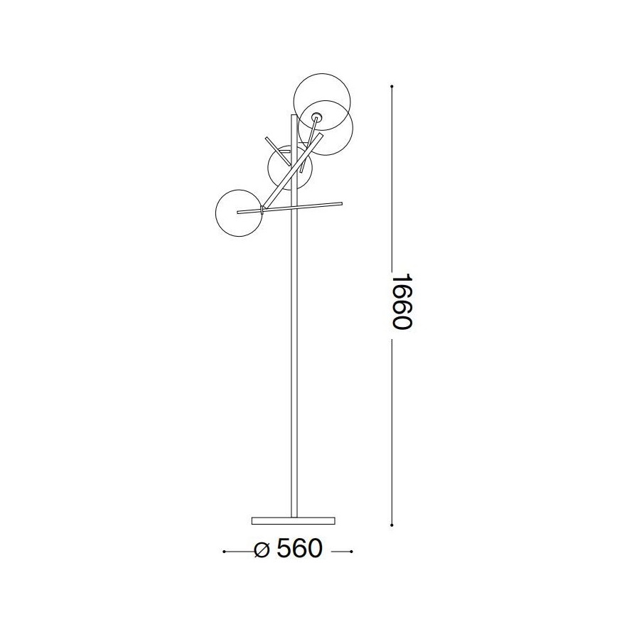 Ideal Lux - LED Állólámpa EQUINOXE 4xG4/2W/230V fényezett króm/átlátszó