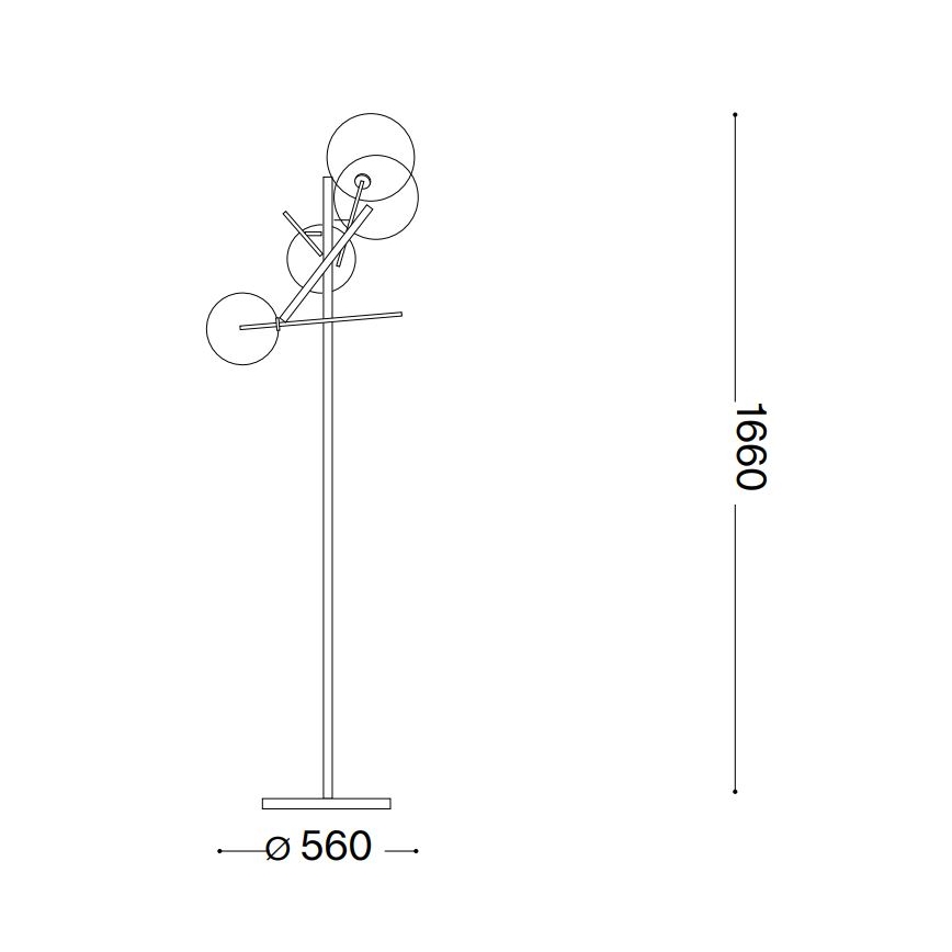 Ideal Lux - LED Állólámpa EQUINOXE 4xG4/2W/230V réz/átlátszó