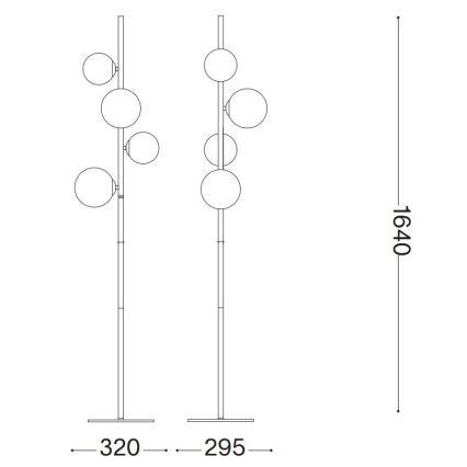 Ideal Lux - LED Állólámpa PERLAGE 4xG9/3W/230V arany/füstös