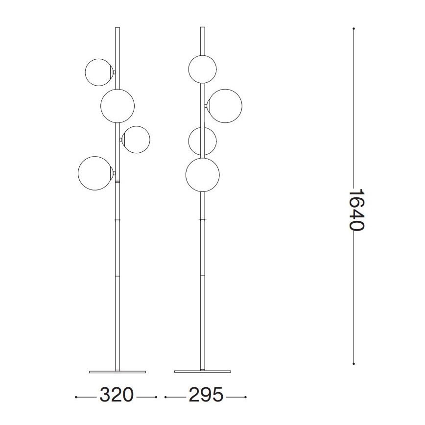 Ideal Lux - LED Állólámpa PERLAGE 4xG9/3W/230V arany/füstös