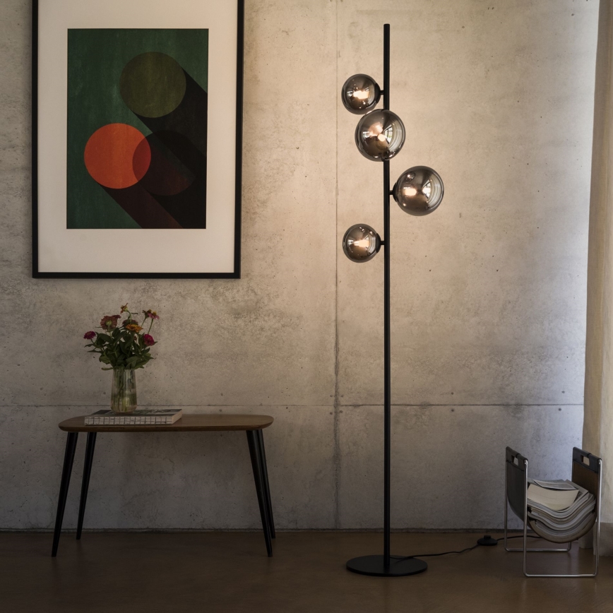 Ideal Lux - LED Állólámpa PERLAGE 4xG9/3W/230V fekete/füstös