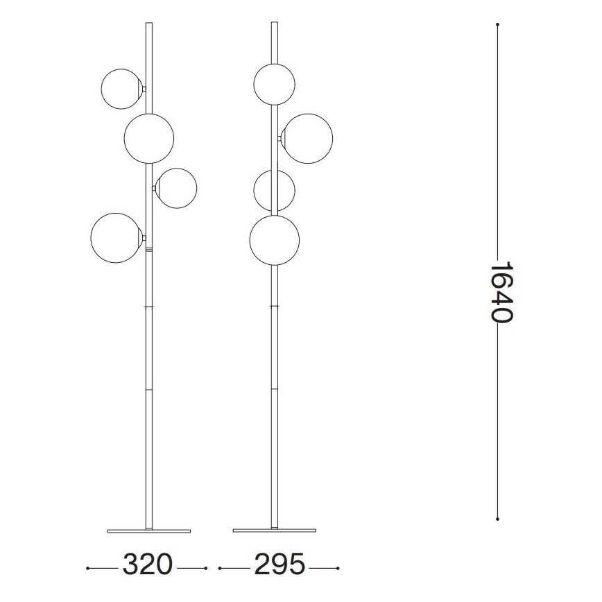 Ideal Lux - LED állólámpa PERLAGE 4xG9/3W/230V fekete/füstös fekete