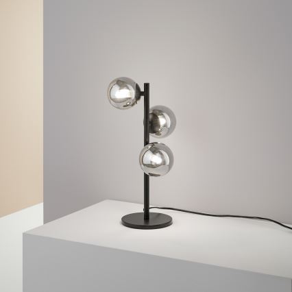 Ideal Lux - LED asztali lámpa PERLAGE 3xG9/3W/230V fekete/füstszínű fekete