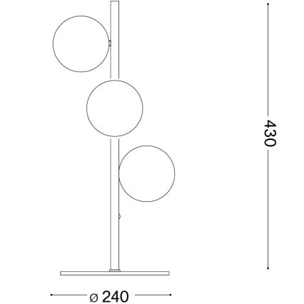 Ideal Lux - LED asztali lámpa PERLAGE 3xG9/3W/230V fekete/füstszínű fekete