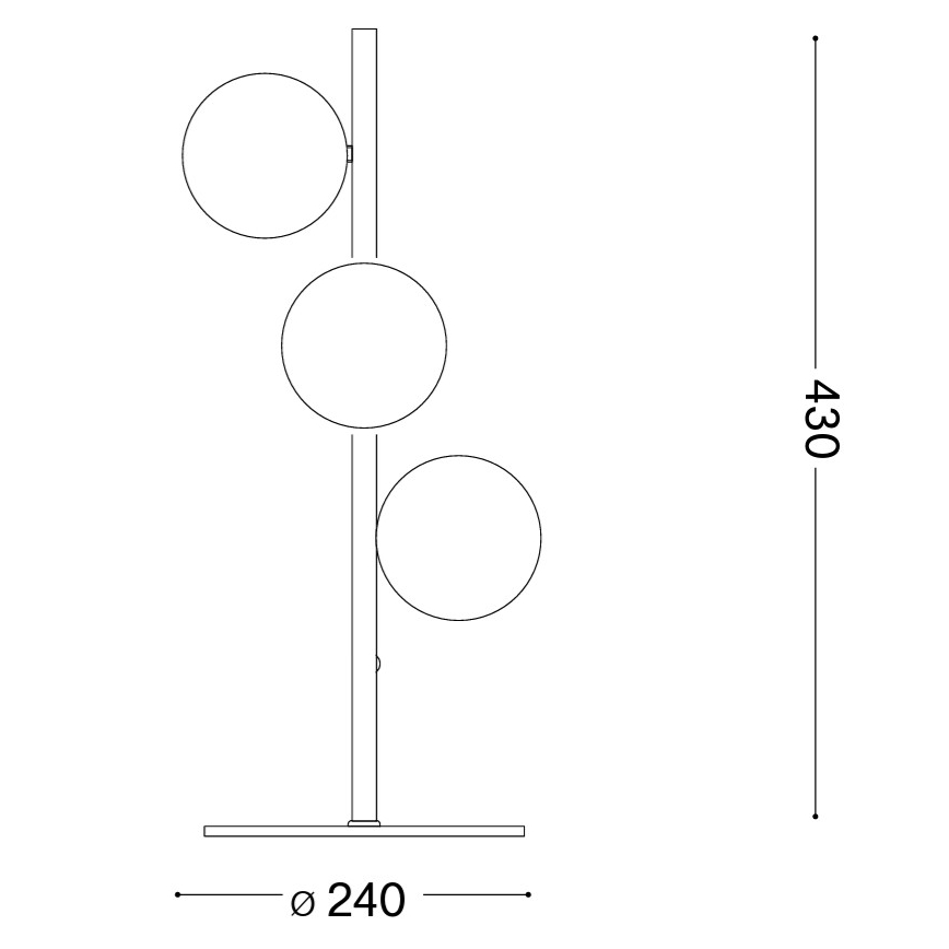 Ideal Lux - LED asztali lámpa PERLAGE 3xG9/3W/230V fekete/füstszínű fekete