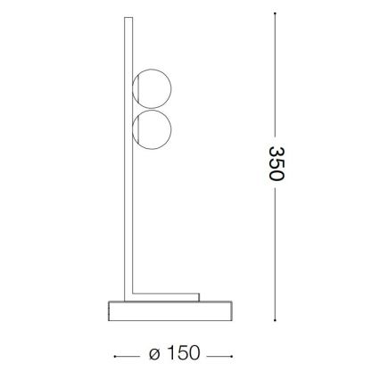 Ideal Lux - LED Asztali lámpa PING PONG 2xLED/3W/230V CRI 90 fekete