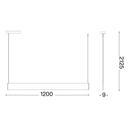 Ideal Lux - LED csillár huzalon STEEL LED/24W/230V 3000K CRI 90 120 cm fehér