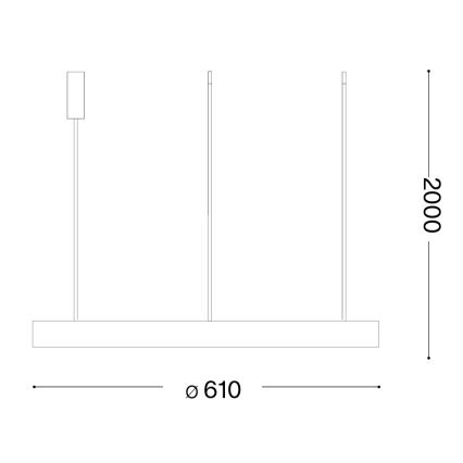 Ideal Lux - LED csillár kábelen GEMINI LED/47W/230V 2700K átm. 61 cm CRI 90 fehér