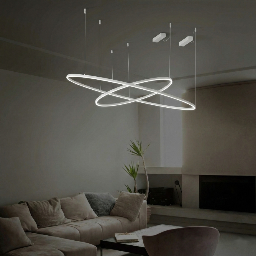 Ideal Lux - Fényerőszabályozható LED kábellel függesztett csillár ORACLE SLIM LED/28W/230V 3000K CRI 90 Ø 50 cm fehér