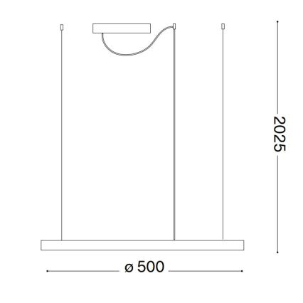 Ideal Lux - Fényerőszabályozható LED kábellel függesztett csillár ORACLE SLIM LED/28W/230V 3000K CRI 90 Ø 50 cm fehér