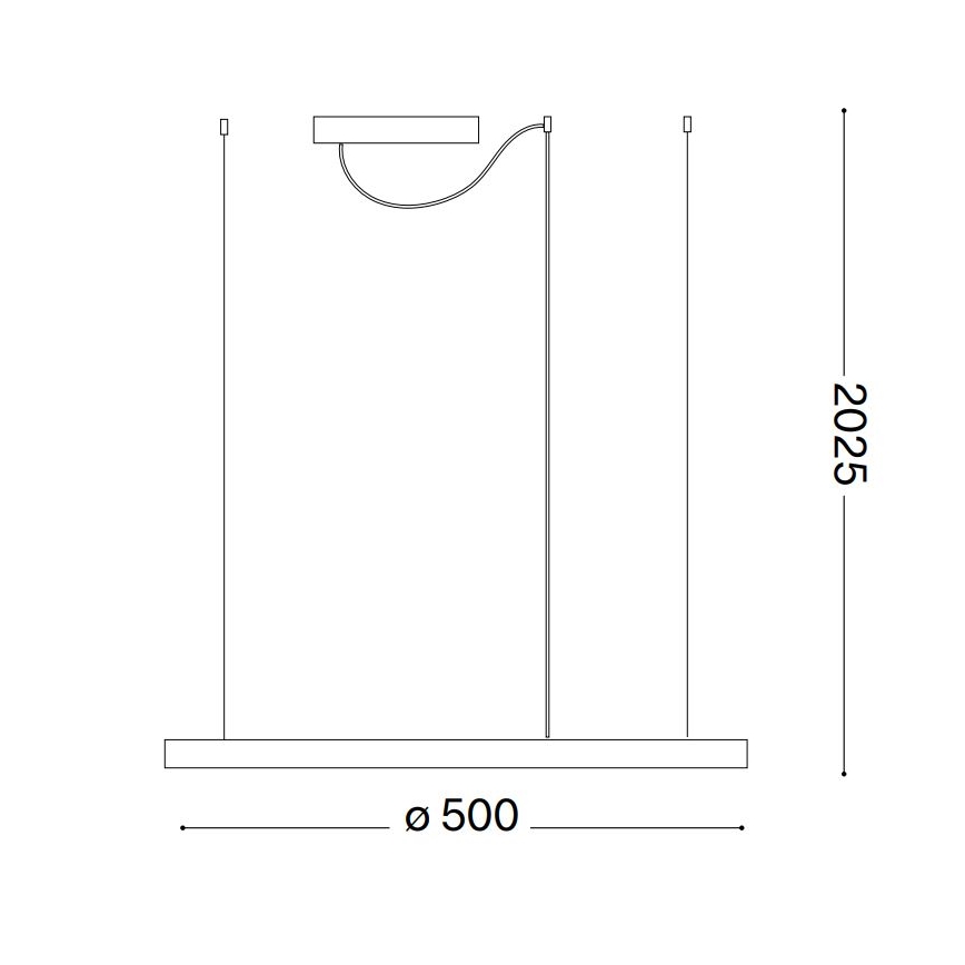 Ideal Lux - Fényerőszabályozható LED kábellel függesztett csillár ORACLE SLIM LED/28W/230V 3000K CRI 90 Ø 50 cm fehér