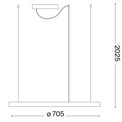 Ideal Lux - LED kábellel függesztett csillár ORACLE SLIM LED/37W/230V 4000K CRI 90 átmérő 70 cm fehér