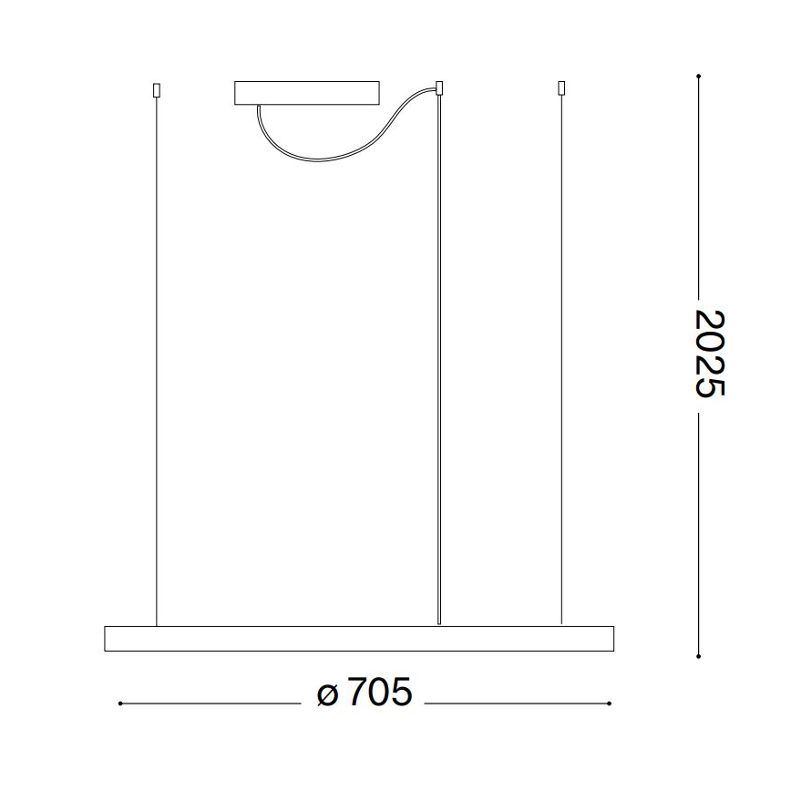 Ideal Lux - LED kábellel függesztett csillár ORACLE SLIM LED/37W/230V 4000K CRI 90 átmérő 70 cm fehér
