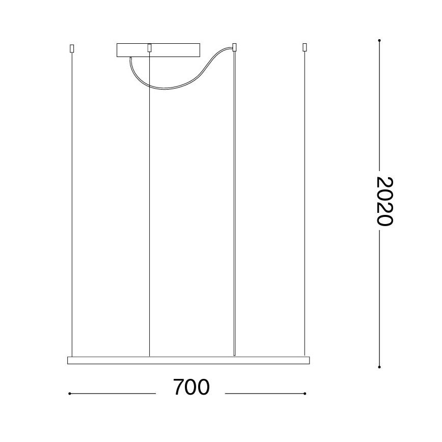 Ideal Lux - LED csillár kábelen ORACLE SLIM LED/44W/230V 3000K CRI 90 70x70 cm arany