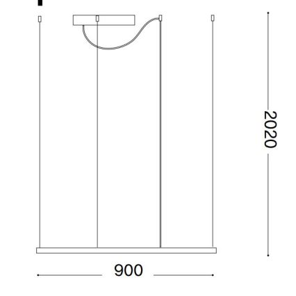 Ideal Lux - LED csillár kábelen ORACLE SLIM LED/53W/230V 3000K CRI 90 90x90 cm fehér