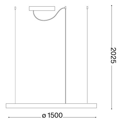 Ideal Lux - ORACLE SLIM LED csillár kábellel, 81 W, 230 V, 3000 K, CRI 90, Ø 150 cm, arany