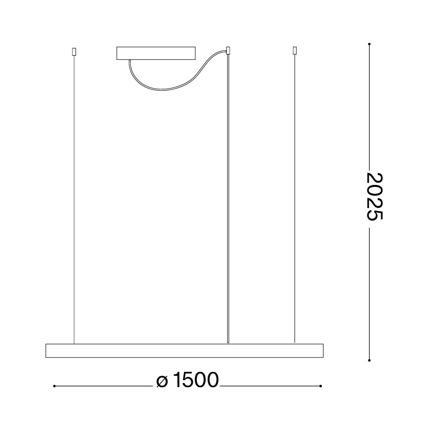 Ideal Lux - ORACLE SLIM LED csillár kábellel, 81 W, 230 V, 3000 K, CRI 90, Ø 150 cm, arany