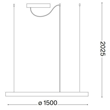 Ideal Lux - LED csillár kábelen ORACLE SLIM LED/83W/230V 4000K CRI 90 átmérő 150 cm fehér