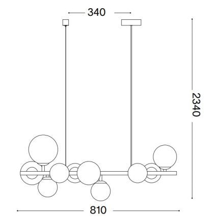 Ideal Lux - LED csillár kábelen PERLAGE 10xG9/3W/230V 81 cm arany/füstös bézs