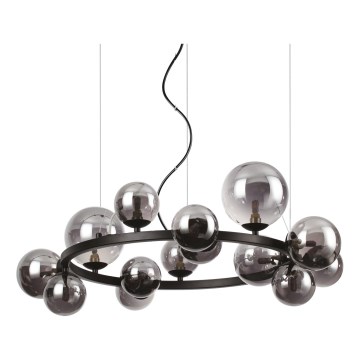 Ideal Lux - LED csillár kábelen PERLAGE 14xG9/3W/230V átm. 85 cm fekete/füstös fekete